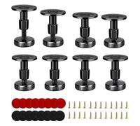 YMTWSRY Lot de 8 pieds de meubles réglables en hauteur, 27 à 64 mm, pieds d'armoire, pieds de nivellement noirs pour chaise, table, canapé