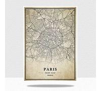 YMXCNM Decoration Murale Salon,Paris Map Wall Pictures Imprime De Grandes Affiches Vintage City Paintings Art Rectangle Pop Murals Artwork For Home Decor,50X70Cm / 19.68X27.55 In