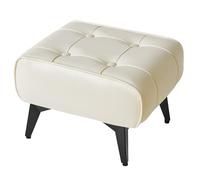 YMYNY 10.2 H Repose Pied Salon, Tabouret Repose-Pieds en Cuir PU avec Coussin Rembourré pour l'assise. Tabouret de Canapé Moderne, pour Salon, Chambre, Entrée, Blanc HBD037W