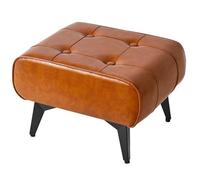 YMYNY 10.2 H Repose Pied Salon, Tabouret Repose-Pieds en Cuir PU avec Coussin Rembourré pour l'assise. Tabouret de Canapé Moderne, pour Salon, Chambre, Entrée, Orange HBD037J