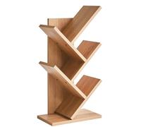 YMYNY Bibliothèque d'arbre, Étagère à Livres sur Pied, Étagère de Rangement pour Magazines, CD, pour Salon, Chambre, Bureau, 60 cm, Couleur Chêne