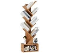 YMYNY Bibliothèque d'arbre, Étagère à Livres sur Pied, Étagère de Rangement pour Magazines, CD, pour Salon, Chambre, Bureau, 112 cm, Couleur Chêne