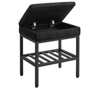 YMYNY Petit Banc Chaussures Entrée avec Coussin, Noir, HSC001B | 2 Tiers Banc Rangement Chaussures avec Assise pour l'entrée, Le Salon, Le Couloir, la Chambre à Coucher