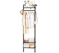 YMYNY Porte-Manteau, Meuble d'Entrée, Haute 180CM Portant à Vêtements, Organisateur de Rangement Mural, pour Chambre, Salon, Style Industriel,Noir HGR003B