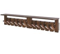 YMYNY Porte Manteau Mural Bois, Lot de 2 Patere Murale de Crochets Rétractables pour Salle de Bain, Entrée, Chambre, Noyer, HWS008H-2