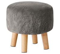 YMYNY Tabouret Pouf Ottoman Moderne, Petit Ottoman, Tabouret en Bois Massif, Tabouret Rond Ottomane, Tabouret Bas, Tabouret de Canapé, Repose-Pieds pour Salon Chambre 32×32×32CM Gris foncé HBD035GR
