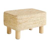 YMYNY Tabouret Repose-Pieds Ottomane Rectangulaire Naturel Herbe de Mer Tissage Manuel Tabouret de Canapé Multifonctionnel Moderne Table d'appoint pour Salon Chambre 42×30×26CM Beige HBD043M