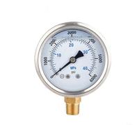 YN60 Manomètre radial rempli d'huile 60 mm 0-10 PSI en acier inoxydable résistant aux chocs pour aspirateur pneumatique hydraulique Filetage de connexion 1/8 1/4" (0254)