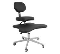 YNAADYH Criss Cross Chaise de bureau, à pieds croisés, avec roulettes, 286,6 kg, chaise de bureau avec sacrum, chaise de méditation avec roulettes, chaise croisée pour bureau, noire