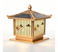 YNAHZAOK Lampe Solaire Décorative Pour Poteau, Style Pavillon Chinois Rétro, Résistante Aux Intempéries, Idéale Pour Une Entrée De Jardin, Terrasse, Cour Ou Villa.