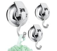 YnewL 3PCS Crochet Adhesif Mural, Crochet Ventouse, Patere Murale sans Percer, Porte Manteau Mural pour Cuisine, Salle de bains, Caravane, Bureau et Chambre, etc.(3 Crochets Adhésifs Ronds)