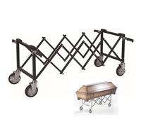 YNIYUJKL Chariot De Brancard Funéraire Haute Résistance, Remorque pour Cercueil D'Église, Chariot Porte-Cercueil Pliable en Acier Inoxydable Haute Capacité pour Funérailles, Héli,Black