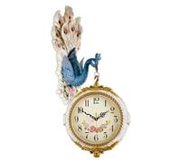 YNIYUJKL Grande Horloge Murale Double Face Style Rétro, Horloge De Gare en Forme De Paon, Horloge Murale 3D Artistique, Horloge Silencieuse Moderne en Métal, Décoration Murale Po,C