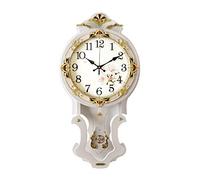 YNIYUJKL Horloge Murale Silencieuse À Piles en Bois, Style Rétro Européen, avec Pendule Décoratif, KS,B-Small