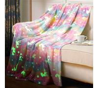 YNNHUDEEP Couverture Enfant Plaid Polaire Licorne Rose 150x130cm