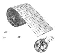 YNPQTDS 1464 Pieces Tuiles Disco 4x120cm Mini Carreaux Mosaïque Carrés Acrylique Miroirs Auto-Adhésifs Carreaux De Mosaïque Facettes Disco A Coller Mosaique Miroir Pour Mur Sol Salle De Bain