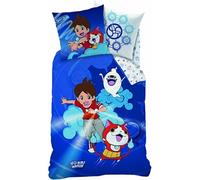 Yo-kai Watch Gang Parure De Couette 100% Coton - 1 Housse De Couette 140x200 Cm + 1 Taie D'oreiller 63x63 Cm