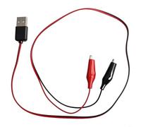 YobiLife Câble de test USB mâle vers pince crocodile pour mesure de courant CC 5 V 3-5 A 2 x 18 AWG 33,2 cm Rouge Noir Paire (mâle)