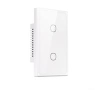 YobiLife Interrupteur tactile intelligent mural WiFi 2,4 GHz Matter compatible avec eWeLink App Control 1 2 3 Gang Panneau blanc (2 voies)