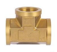 YobiLife Raccord en T NPT en laiton de 1,9 cm - Filetage femelle 1200 PSI pour systèmes de circulation d'air au propane, gaz naturel, huile