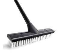 Yocada Brosse à gratter 2 en 1 avec Poils rigides, Brosse de Douche pour Nettoyer terrasse, Salle de Bain, Garage, Cuisine, Mur, terrasse, Baignoire, carrelage, poignée de 127 cm