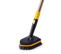 Yocada Tub Tile Scrubber Brush 2 en 1 Brosse de Nettoyage 140 cm - Barre télescopique réglable - Poils rigides - Éponges à récurer pour Le Nettoyage de Salle de Bain, Cuisine, WC, Mur, Baignoire,