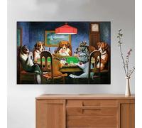 Yocheng Affiche célèbre de chiens jouant au Poker, peinture sur toile, affiches et imprimés d'animaux drôles, décoration artistique murale, image pour décor de salle de maison 40x50cm sans cadre