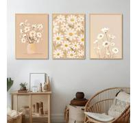 Yocheng Ensemble d'affiches murales florales,aquarelles de fleurs et de prairies fleuries,couleurs vibrantes 50x70cmx3 sans cadre