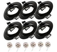 Yodave 6 x Spot encastrable GU10 Set,Rond pivotant Support Spot cadres encastrer Aluminium Brossé in ouille GU10 (Noir)