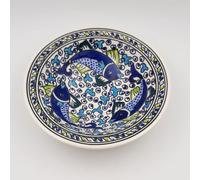 YODECO Assiette à couscous Tebsi Poissons Bleus- D 23 cm