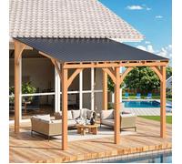 YODOLLA Pergola Murale en Bois avec Toit en Métal - Résistante aux intempéries - 3x3 m - Orange