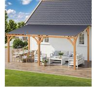 YODOLLA Pergola Murale en Bois avec Toit en Métal - Résistante aux intempéries - 3x4.8 m - Orange