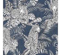 YöL Mamboa Darcy James Jaguar Jungle Tropical Blue Papier peint