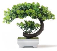 yoerm Petites Plantes artificielles - Bonsaï Artificiel en Plastique Vert émeraude décoration pour Maison, Chambre à Coucher, étagère Murale, Bureau, Chambre de Ferme, décoration de Chambre de Ferme,