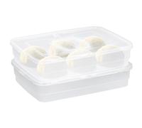 YOFAPA Lot de 2 bacs à pâte pour pizza, plateaux de fermentation pour pâte à pizza, récipients de rangement transparents et durables, moules à pizza de grande capacité et poignées