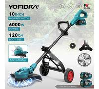 YOFIDRA 10 pouces tondeuse à gazon électrique sans brosse 6000W 58000 tr/min jardin pliable coupe gazon outil électrique pour Makita 18V batterie broche 2 Battery
