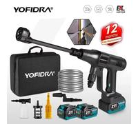 YOFIDRA 200Bar sans brosse haute pression laveuse de voiture pistolet à eau 6 en 1 jardin lavage pistolet de pulvérisation adapté pour Makita 18V batterie broche 1 Battery