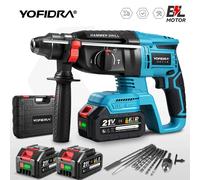 YOFIDRA 26MM perceuse à percussion électrique sans brosse multifonctionnelle rotative sans fil outils électriques rechargeables pour broche de batterie Makita 2Xbattery option 5