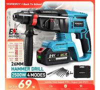 YOFIDRA 26MM perceuse à percussion électrique sans brosse multifonctionnelle rotative sans fil outils électriques rechargeables pour broche de batterie Makita 1Xbattery option 4