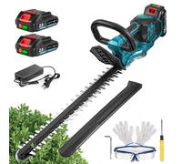 Yofidra 48cm Taille Haie Batterie, 3 Vitesses, SK5 Lame Double, Écartement 20mm, Taille-Haie Électrique sans Fil avec 2×2000mAh Batteries, Moteur sans Balais, pour Jardin Haies Arbustes Buissons