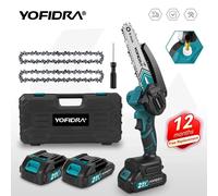 YOFIDRA 6 pouces tronçonneuse électrique sans fil huileur jardin bois coupe bûche taille scie outil électrique pour Makita 21V batterie broche No Battery