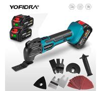 YOFIDRA 6 vitesses sans fil oscillant Multi outil Variable multifonctionnel outil électrique avec accessoire pour Makita 18V batterie broche 2x128VF Battery Set