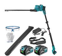 Yofidra Taille Haie Télescopique sans Fil 40cm, Taille-Haie Électrique avec Lame Acier, 2 Batteries 3.0Ah et Chargeur, Perche 2,4 m, Tête Orientable 180° Taille Haie Batterie pour Entretien Haies