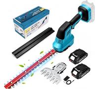 Yofuly 2-in-1 Taille Haie Batterie Compatible avec Batterie Makita 18V | Cisaille à Gazon Électrique avec 2 Batterie, Lames SK5 15/31cm,Taille Haie Électrique Sans Fil pour Jardin,Arbustes,Pelouses