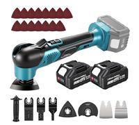 Yofuly Outil Multifonction sans fil Compatible Makita 18V Batterie | Moteur Brushless, 2 Batteries 4,0Ah, 5 Vitesses & Mode Auto, Système Anti-Vibration, Scie Oscillante avec 23 Accessoires