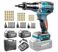 Yofuly Pince a Insert Fileté Sans Fil Compatible avec Makita 18V Batterie | Pince à Riveter Electrique avec 2 Batteries de 4.0Ah |Mode Automatique, avec M6/M8/M10 Ecrous à Riveter pour Réparation Auto