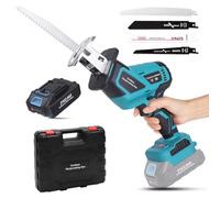 Yofuly Scie Sabre Sans Fil pour MMaki-ta 18V 21V Battery, Scie Egoîne Electrique avec 2.0Ah Batterie et Chargeur, Vitesse Variable Scies Alternatives Sans Fil pour le Bois/Métal, 4 × Lames de Scie