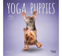 Yoga Puppies Officiel | Mini calendrier mural mensuel 2026 17,8 x 35,6 cm | BrownTrout | Animaux Humour Chiots Chiens Canins