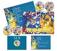 YOGARTH 12x Carte Invitation Anniversaire Garcon Fille en Français avec Enveloppes, Ensemble de Cartes d'Invitation Anniversaire à Thème pour Enfants (A6) (A)