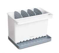 YOHOM Porte Éponge Evier Cuisine Plastique Rangement Eponge Cuisine Gris Porte Éponge avec Égouttoir Plateau Support pour Éponge Brosses
